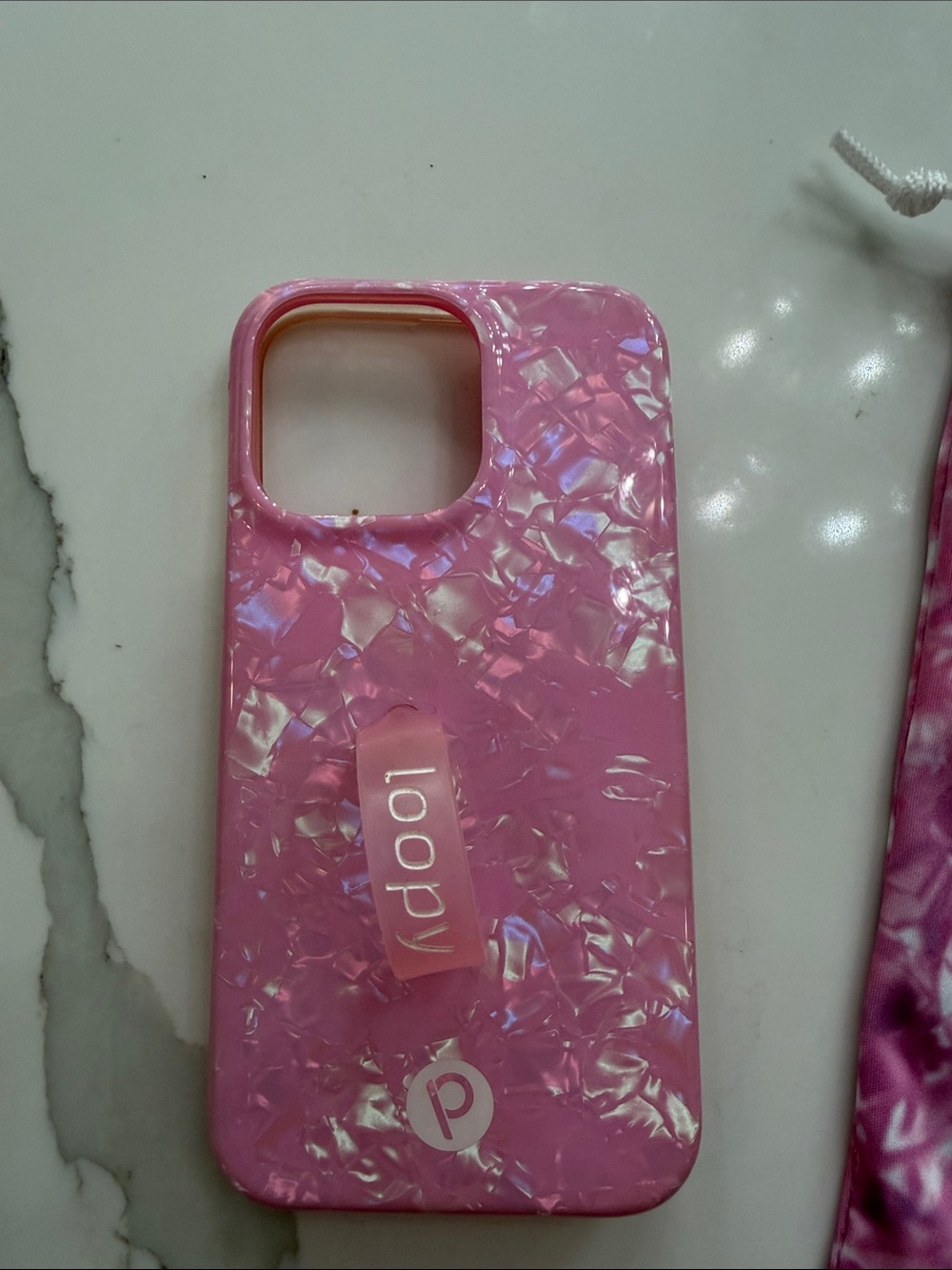 Pink Opal Shell Loopy Case I Phone 13 Pro - Picture 2 of 3